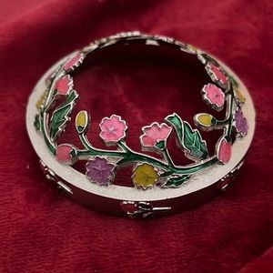 Vintage Yankee Candle Illuma Lid Topper Spring Flowers Green Purple Pink